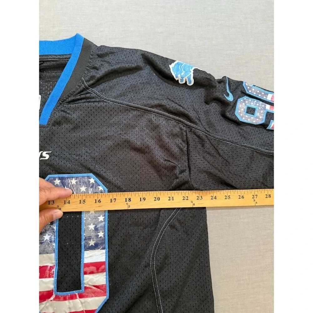 Detroit Lions Suh #90 Nike NFL Stars & Stripes Jersey Mens 44 Black Short Sleeve